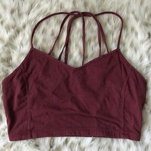AEO: Strappy Maroon Crop-Top
